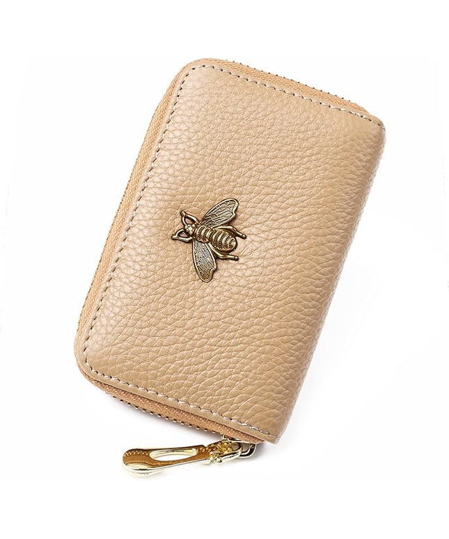 imeetu RFID Credit Card Holder, Small Leather Zipper Card Case Wallet for Women