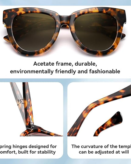 Dollger Retro Cat Eye Sunglasses Women Men Vintage Square Tortoise Shell Fashion Cateye Sunglasses