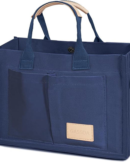 Canvas Tote Bag for Women Crossbody Work Purse with Pockets Top Handle Handbag Satchel Bags for Travel Nurse Teacher