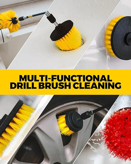 Holikme 22Pack Drill Brush Attachments Set, Scrub Pads & Sponge, Buffing Pads, Power Scrubber Brush, Car Polishing Pad Kit,Wax Applicator Pad,Car Cleaning Kit，Cleaning Supplies，Masonry Brushes,Black