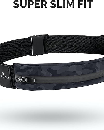 Back Bay Slim Running Belt for Women & Men [Fits ALL Phones], Runners Fanny Pack for Men, Money Belt, Running Gear Gift, Waist Bag Workout Gear, iPhone Runner's Phone Holder Waist Pack