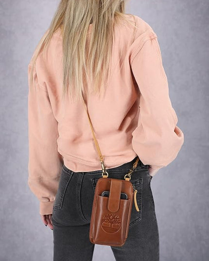 Timberland Women's RFID Leather Phone Crossbody Wallet Bag