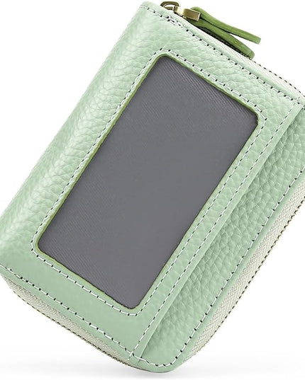 GOIACII Small Genuine Leather Wallet for Women, RFID Blocking Credit Card Holder Wallet