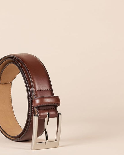 Amazon Essentials Men's Leather Belt, Classic Style