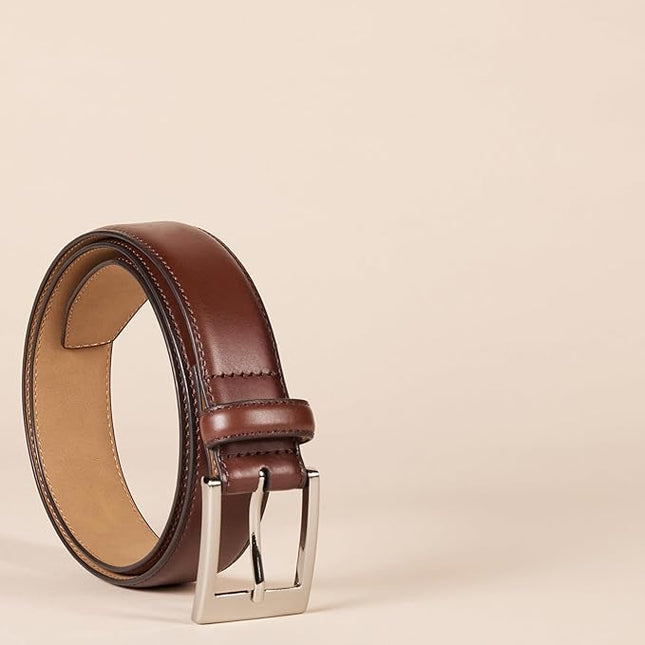 Amazon Essentials Men's Leather Belt, Classic Style