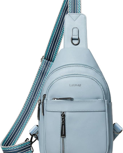 7L Sling Bag For Women Men Backpack Fanny Pack Crossbody Chest Travel Shoulder Belt Bags Purse Handbag PU Leather