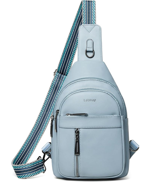 7L Sling Bag For Women Men Backpack Fanny Pack Crossbody Chest Travel Shoulder Belt Bags Purse Handbag PU Leather