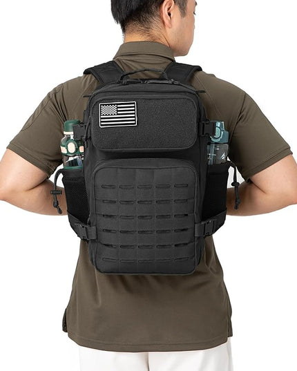 QT&QY 25L/45L Military Tactical Backpack For Men Molle Daypack 3 Day Bug Out Bag Hiking Rucksack With Bottle Holder