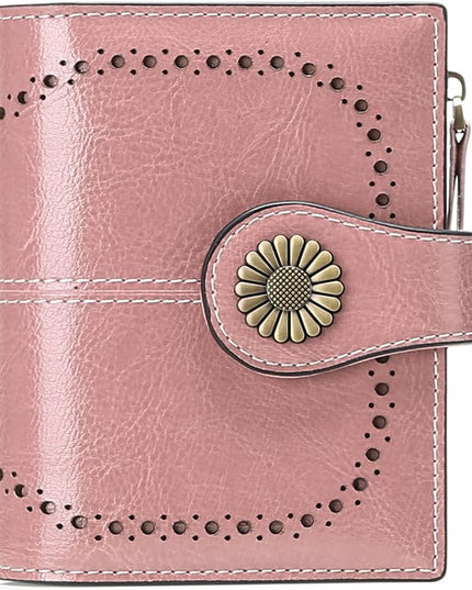 SENDEFN Small Womens Wallet Leather Bifold Card Holder RFID Blocking with Zipper Coin Pocket