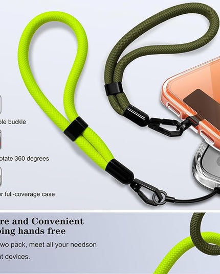 Phone Lanyard, 2 Pack Adjustable Cell Phone Lanyard Hand Phone Wrist Strap with Tether Tabs for Smartphones