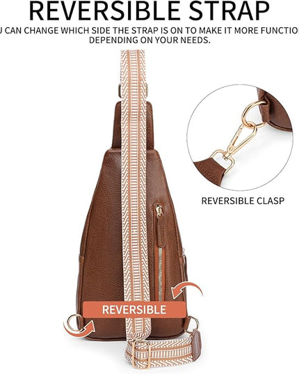 FALAN MULE Crossbody Bags for Women Trendy Leather Sling Chest Bag Fanny Packs for Women