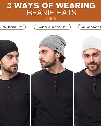 Slouchy Beanie for Women Men Soft Cotton Chemo Hats Double-Layer Warm Beanie Cap for Daily Wear & Transitional Seasons