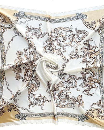 Julunar Silk Like Head Scarf for Women - Satin Large Hair Scarves - 35" Square Silk Hair Wrap for Sleeping with Gift Packed