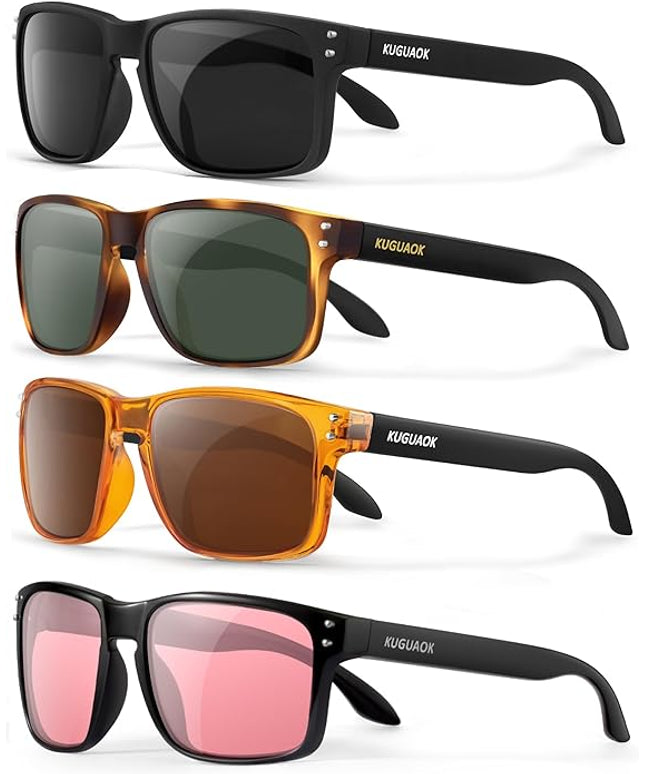 KUGUAOK Polarized Square Sunglasses For Men and Women Matte Finish Sun Glasses UV Protection Glasses