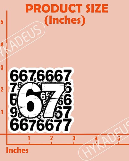 (3Pcs) Six Seven 67 Meme Stickers Funny Gen Alpha Slang 6 7 Numbers Vinyl Decals Waterproof for Water Bottle, Tumbler, Phone Case, Laptop, Scrapbooking, 3" x 3"