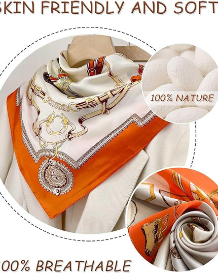 Dailyacc Hair Bandanas Scarf For Women Lightweight Fashion Neck Silk Satin Head Scarves For Sleeping Handbags Scarf