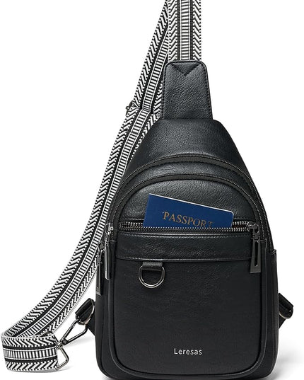 7L Sling Bag for Women Men Vegan Leather Crossbody Bags Fanny Pack Purse Backpack Over Shoulder Bag Travel Anti Theft