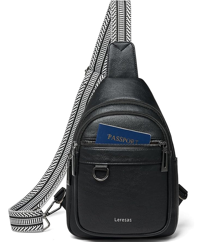 7L Sling Bag for Women Men Vegan Leather Crossbody Bags Fanny Pack Purse Backpack Over Shoulder Bag Travel Anti Theft