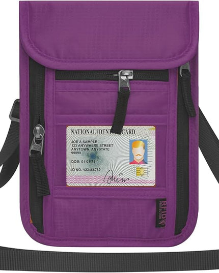 Neck Wallet for Travel,Passport Holder Neck Pouch for Men Women with Adjustable Neck Strap and RFID Blocking