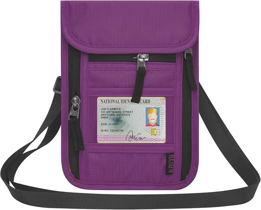 Neck Wallet for Travel,Passport Holder Neck Pouch for Men Women with Adjustable Neck Strap and RFID Blocking