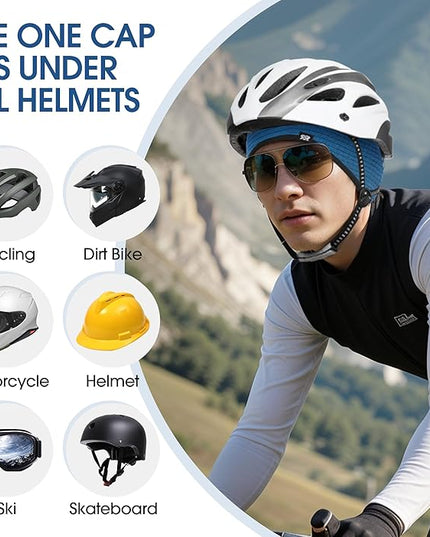 Skull Cap Helmet Liner, Winter Thermal Cycling Cap for Men & Women, Lightweight Cycling Hat for Biking Running Outdoor Work