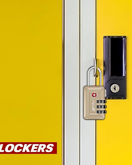 BV TSA Accepted Luggage Travel Lock, Set-Your-Own Combination Lock for School Gym Locker, Luggage Suitcase Baggage Locks, Filing Cabinets, Toolbox, Case (Champagne Gold, 2 Pack)