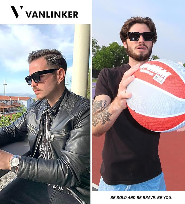 VANLINKER Thick Square Sunglasses for Men Women Retro Chunky Rectangle Shades UV400 Protection VL9731