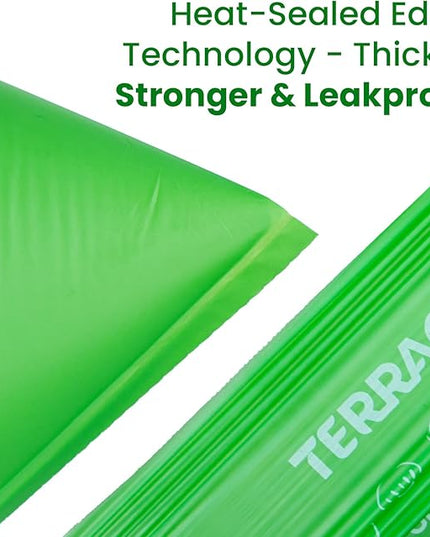 6 Gallon Compostable Trash Bags Drawstring, Heavy Duty Extra Thick 1 Mil, 35 Bags, Tall Kitchen Food Scrap Waste Bag, ASTM D6400