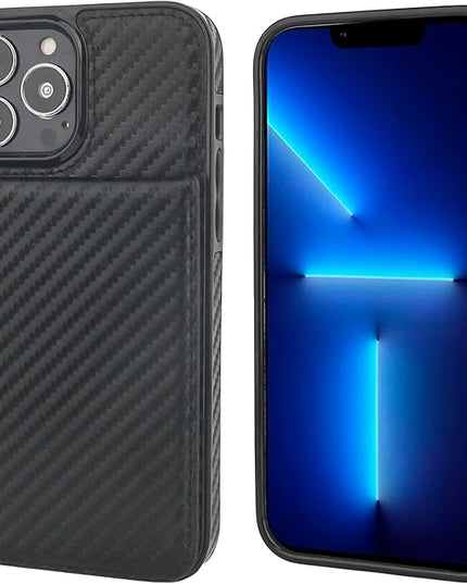 KIHUWEY Compatible with iPhone 13 Pro Max Case Wallet with Credit Card Holder, Premium Leather Magnetic Clasp Kickstand Heavy Duty Protective Cover for iPhone 13 Pro Max 6.7 Inch (Carbon Black)