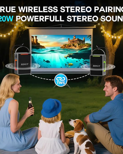 Portable Bluetooth Speaker 60W IPX6 Waterproof Wireless Speakers with Deep Bass, TWS Pairing, DSP Stereo Sound, Led Light, Big Powerful Loud Outdoor Boombox for Home Party Camping Beach