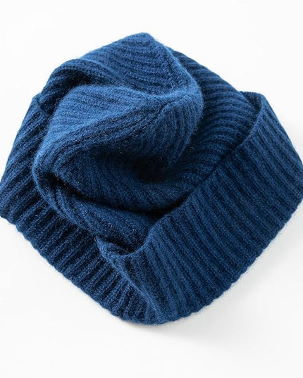 Villand 100% Cashmere Ribbed Cuffed Hat for Men, Ultra-Soft Men's Pure Cashmere Winter Ski Beanie