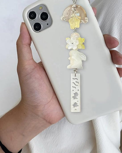 Retro Rabbits Aesthetic Phone Charm With Star And Heart Charm Accessory For Cellphone Keys Camera Decoration
