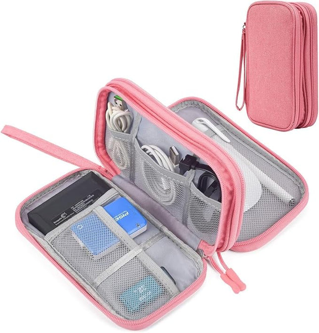 Electronic Organizer Travel USB Cable Accessories Bag/Case,Waterproof for Power Bank,Charging Cords,Chargers,Mouse,Earphones Flash Driver