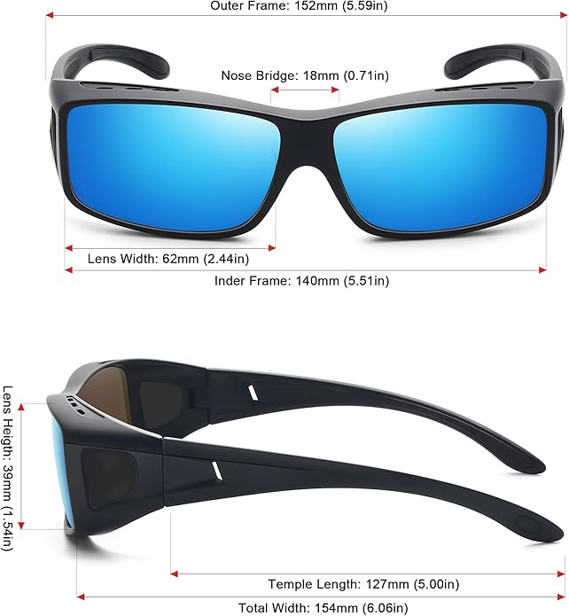 MEETSUN Fit Over Glasses Sunglasses for Men Women,Wrap Around Sunglasses Polarized UV400 Protection