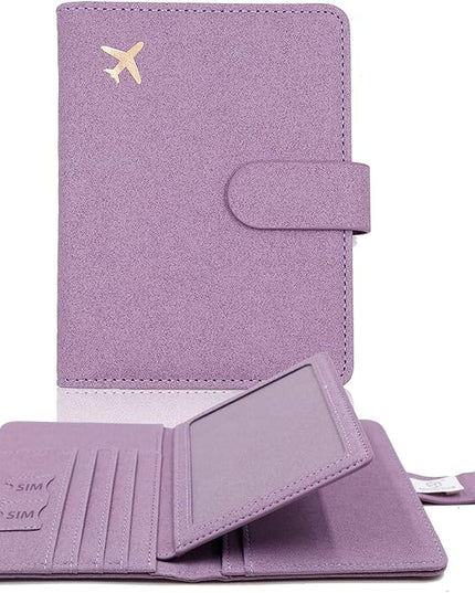 Melsbrinna Rfid Passport Holder for Travel women/Men, Cute Passport Wallet Rfid Blocking Card Slots, Rfid Passport Cover/CaseTravel Wallet, Passport Book Holder (1, Purple1)