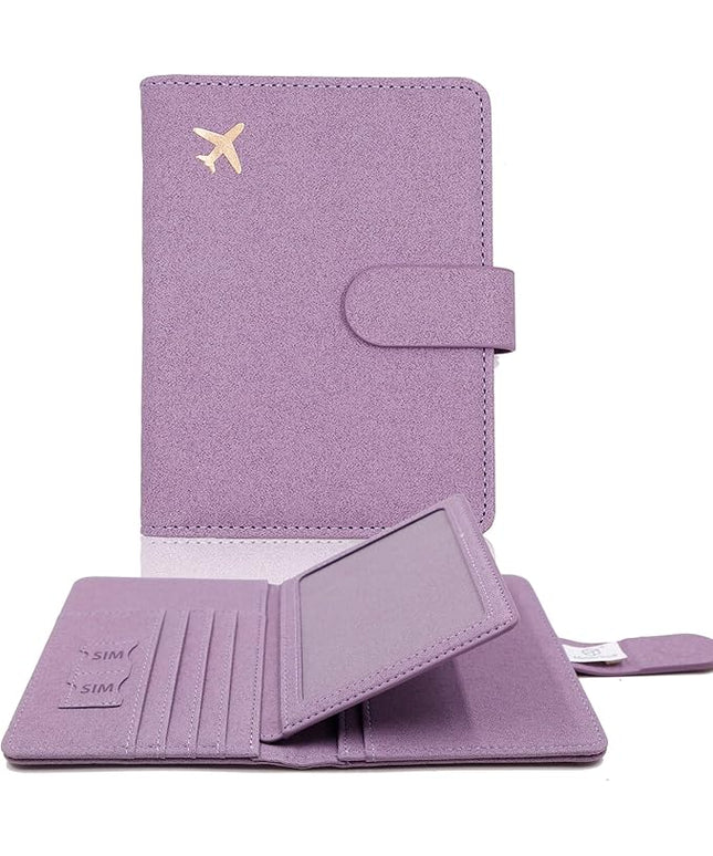 Melsbrinna Rfid Passport Holder for Travel women/Men, Cute Passport Wallet Rfid Blocking Card Slots, Rfid Passport Cover/CaseTravel Wallet, Passport Book Holder (1, Purple1)