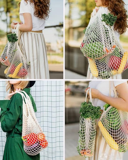 2pcs Fashion Storage Mesh Bag Reusable Fruit Mesh Bag Shopping Mesh Bag Pure Cotton Portable Mesh Bag Shopping Bag