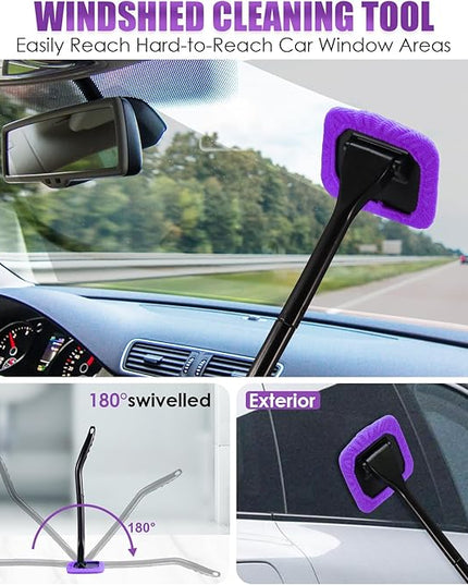 Viewsun 17PCS Car Cleaning Kit, Purple Car Interior Detailing Kit with High Power Handheld Vacuum, Detailing Brush Set, Windshield Cleaner, Cleaning Gel, Complete Auto Accessories for Women Gift
