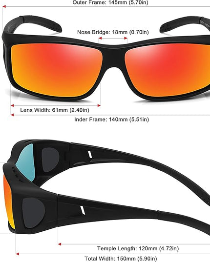 MEETSUN Fit Over Glasses Sunglasses for Men Women,Wrap Around Sunglasses Polarized UV400 Protection