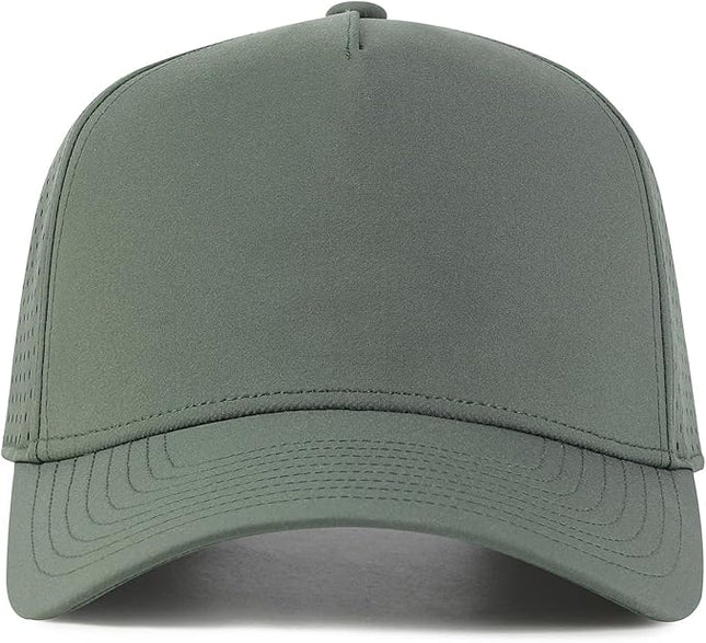 BOTVELA Men Adjustable Snapback Baseball Cap Vented Performance Laser Cut Mesh Hat