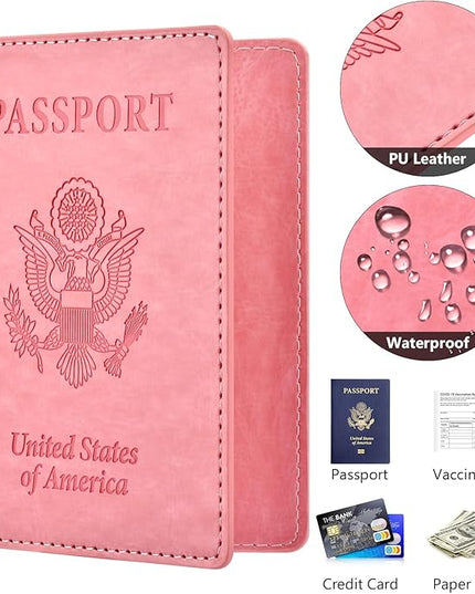 Eoehro Passport Holder for Travel Essentials-2Pack, Passport Wallet Cover Case for Travel Must Haves Accessories,Passport Book Holders for Women and Men