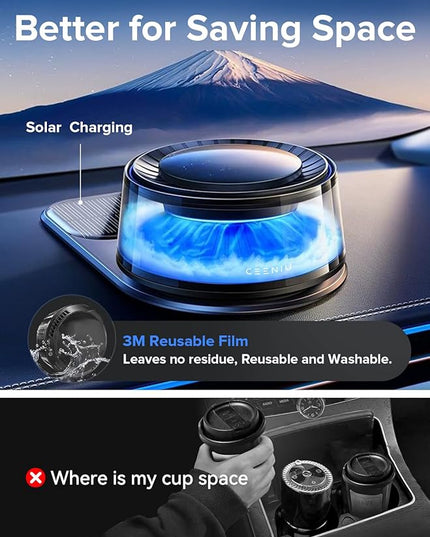 Ceeniu Smart Car Air Fresheners, Premium Scenic Fragrance Car Diffuser, Auto On/Off, Adjustable Intensity, Sandalwood Cologne & Cherry Blossom Lasts for 4 months, 2025 New CF8 Automotive Freshener