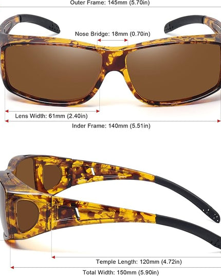MEETSUN Fit Over Glasses Sunglasses for Men Women,Wrap Around Sunglasses Polarized UV400 Protection