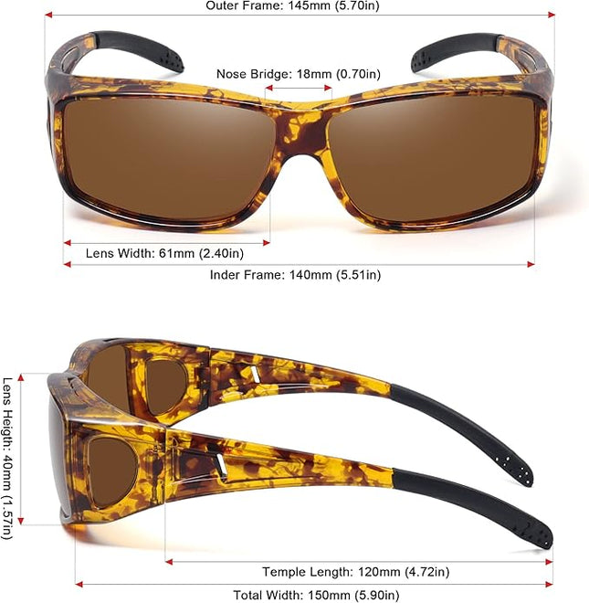 MEETSUN Fit Over Glasses Sunglasses for Men Women,Wrap Around Sunglasses Polarized UV400 Protection