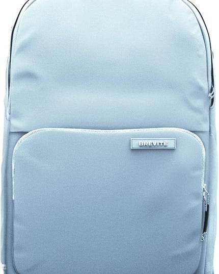 BREVITE The Backpack- Casual daypack backpacks for every function. Compact but spacious 18L aesthetic traveling backpack with laptop compartment. (Misty Blue)