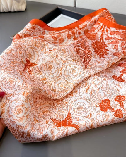 MINIDORA Satin Scarves for Women 27.5 × 27.5 inches Medium Square Elegant Silk Feeling Head Scarf