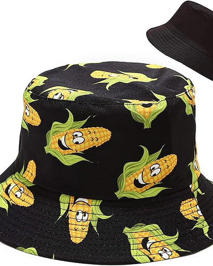 XYIYI Cute Bucket Hat Beach Fisherman Hats for Women, Reversible Double-Side-Wear