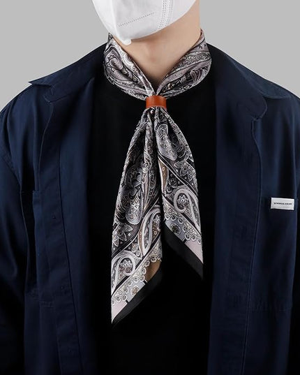 27.5 Inches Square Silk Feeling Neck Scarf for Men Necktie Silk Bandanas Pocket Square Cowboy Scarves