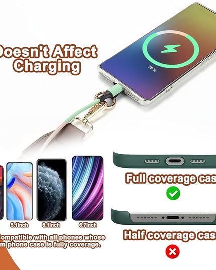 XANGNIER Clip and Go Strap for Phone with Wallet Crossbody, Phone Strap with Zippered Wallet, Adjustable Anti Theft Cellphone Lanyard for Women, Cellphone Chain Accessories,Multicolor 5