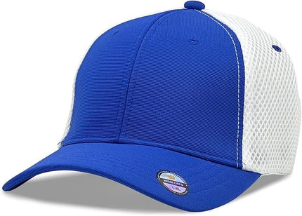[2 Pack] Hybrid Stretch-Fitted Trucker Cap, Baseball Cap with Air Mesh